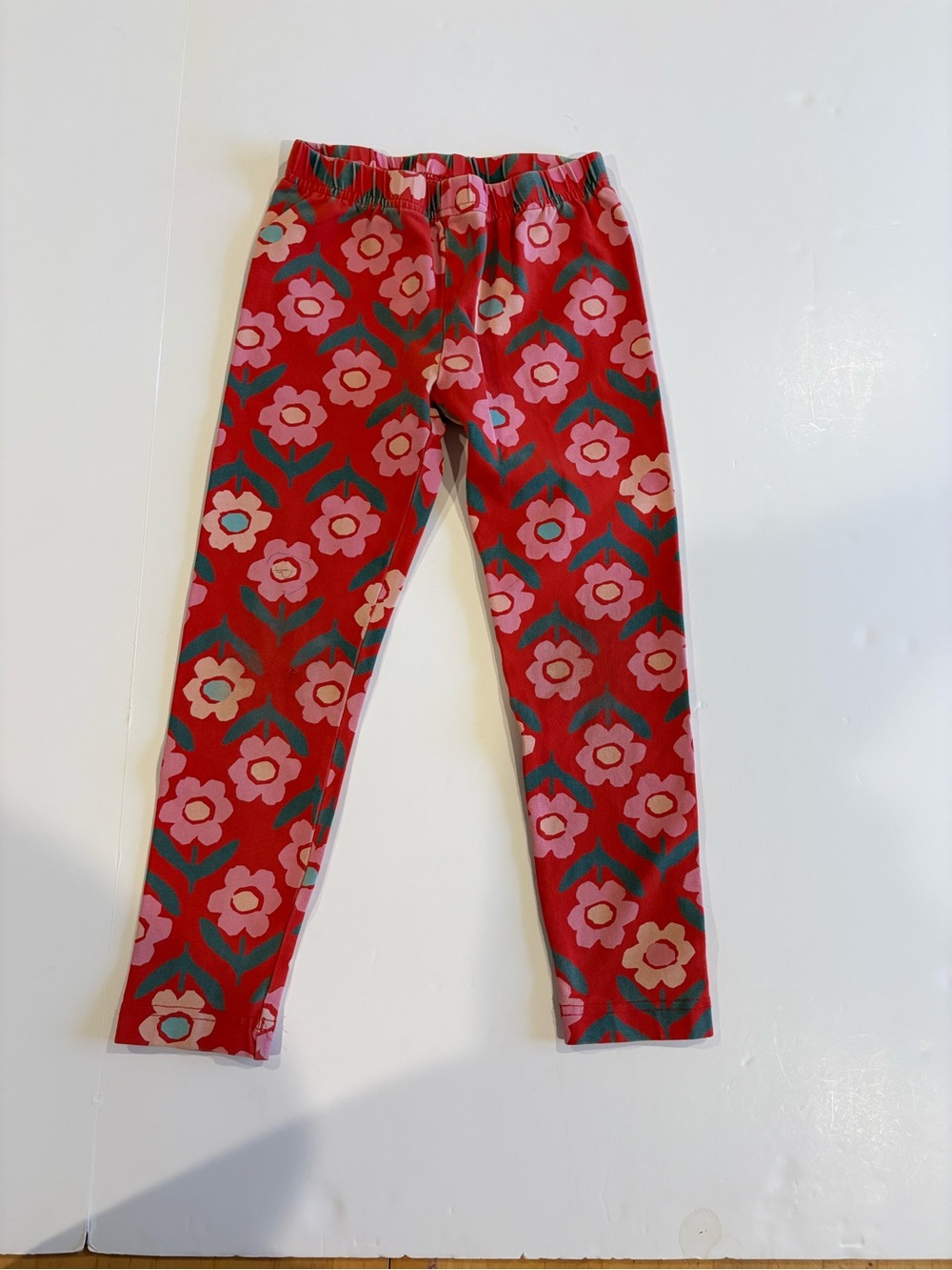 Hanna Andersson Red Floral Stretch Leggings